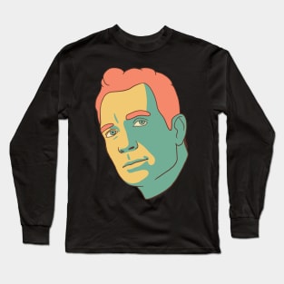 Jack Kerouac Portrait In Vintage Colors Long Sleeve T-Shirt